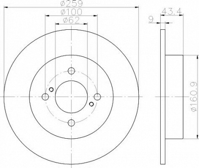 HELLA PAGID 8dd355118511 -  Тормозной диск
